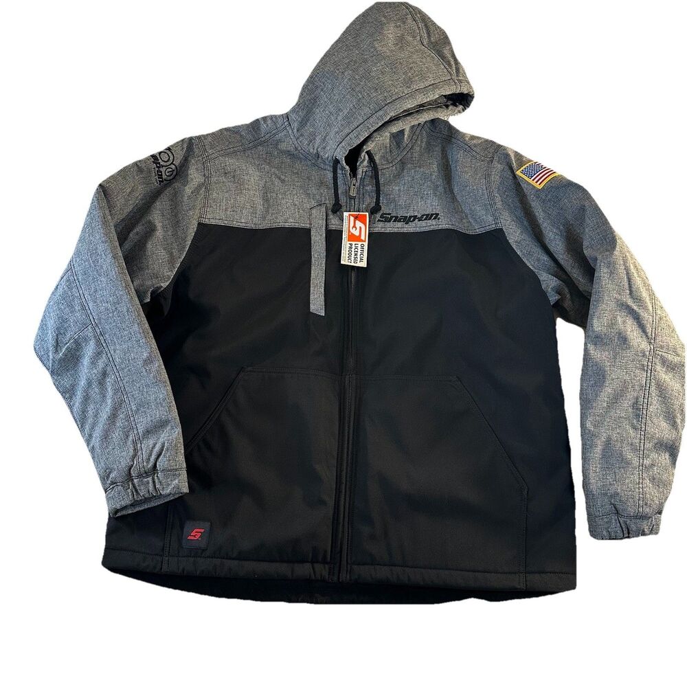 SNAP-ON Tools 100 Year Anniversary Mens Insulated Hooded Jacket 2XL Gray/Black